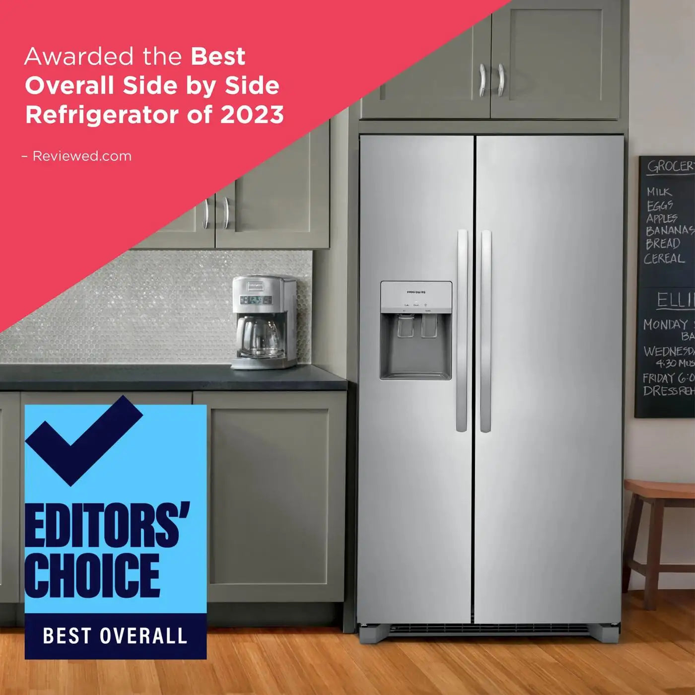 Réfrigérateur Frigidaire 26 pi³ Side-by-Side Inox 36"