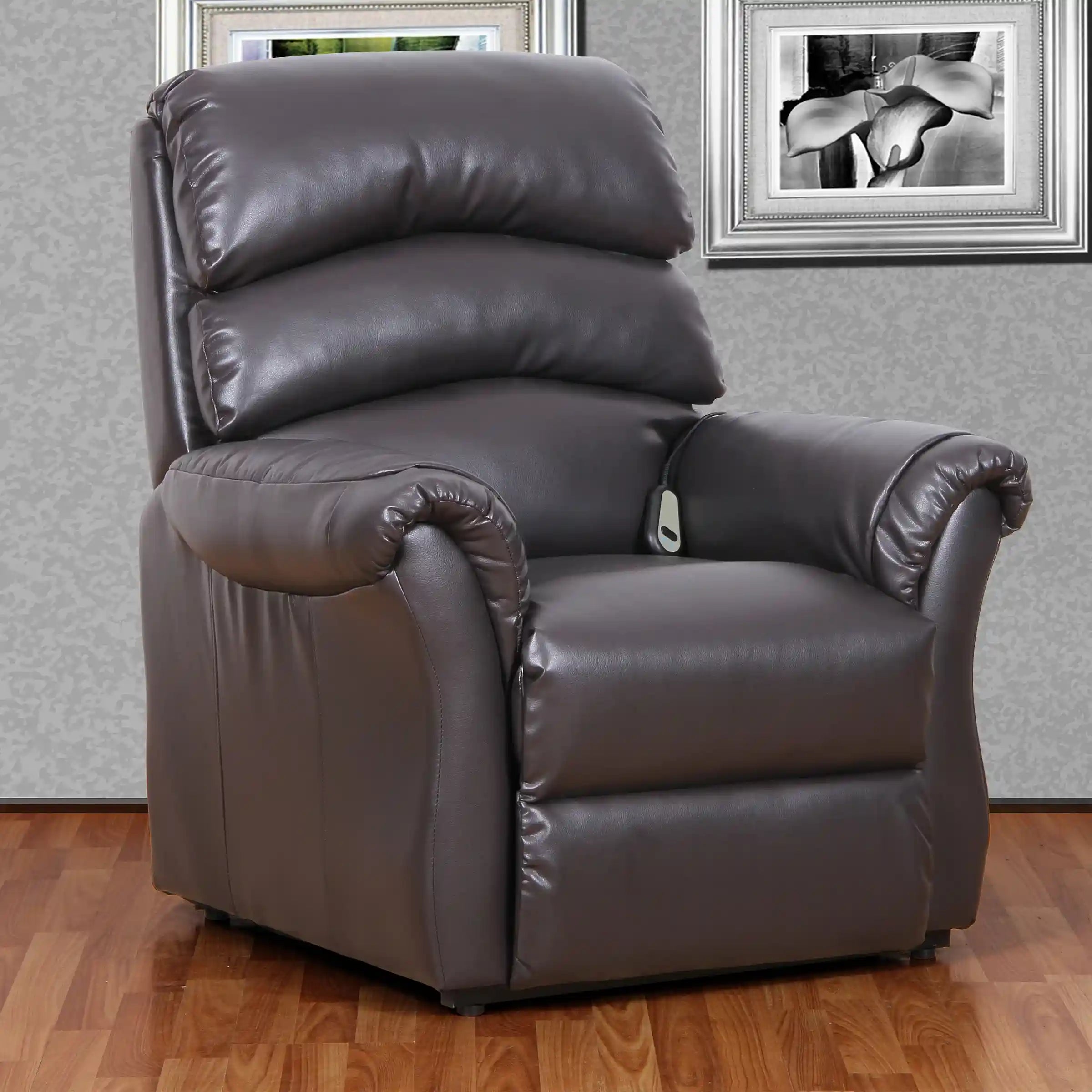 Titre A : Fresna : Fauteuil Autobloquant et Élévateur Brun Foncé