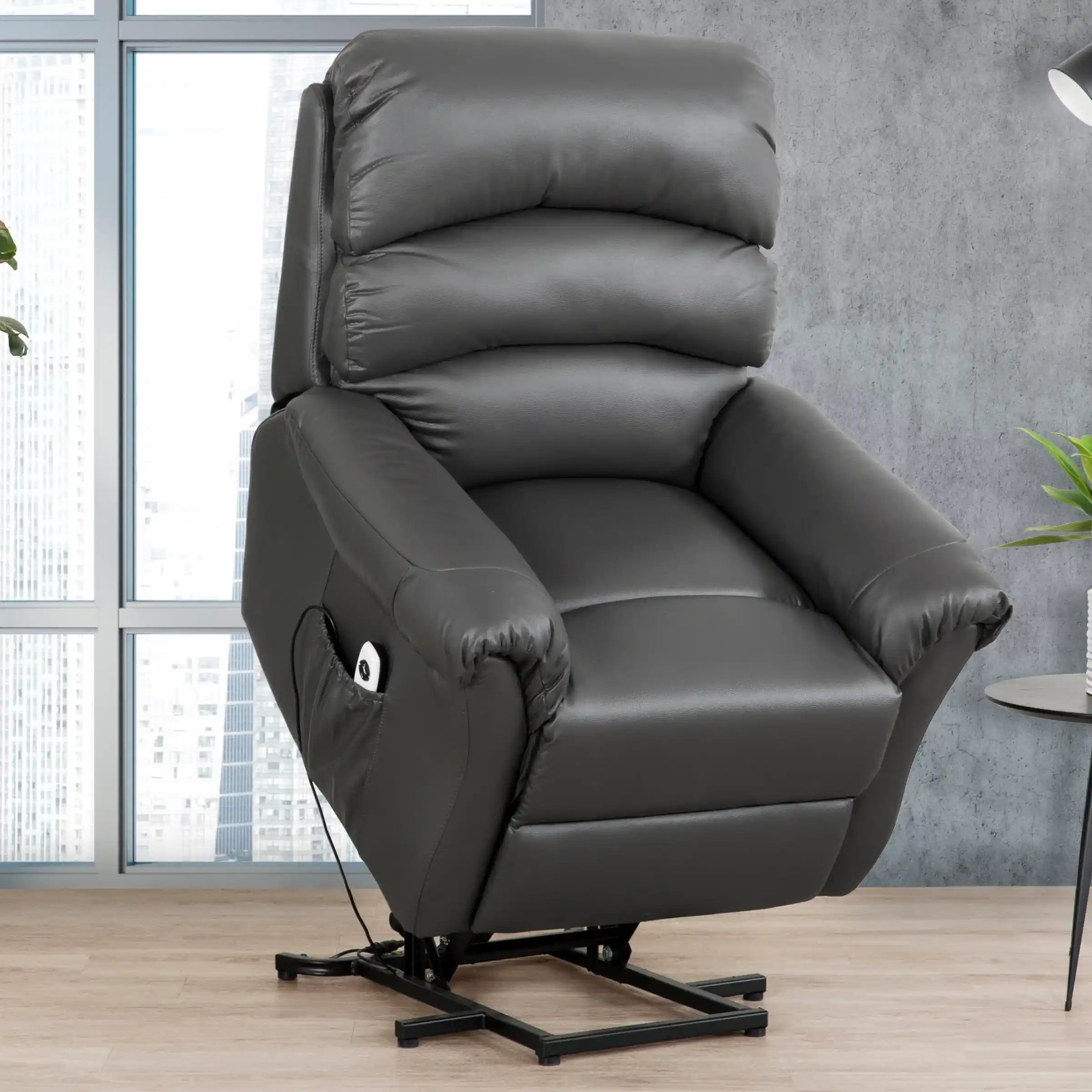 Fauteuil Fresna Power Lift | Faux Cuir Charcoal Durable