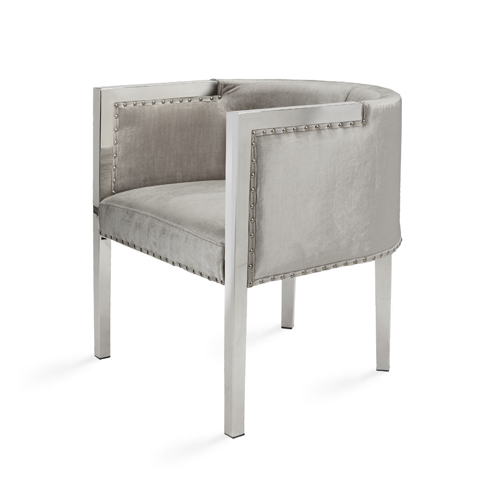 Chaise d'appoint Elvis : velours gris