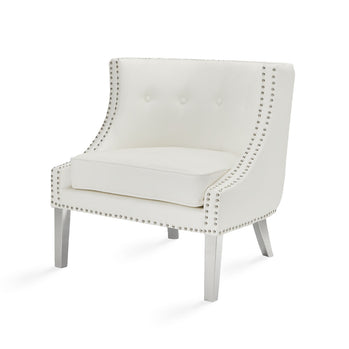 Chaise d'appoint Lucy : similicuir blanc