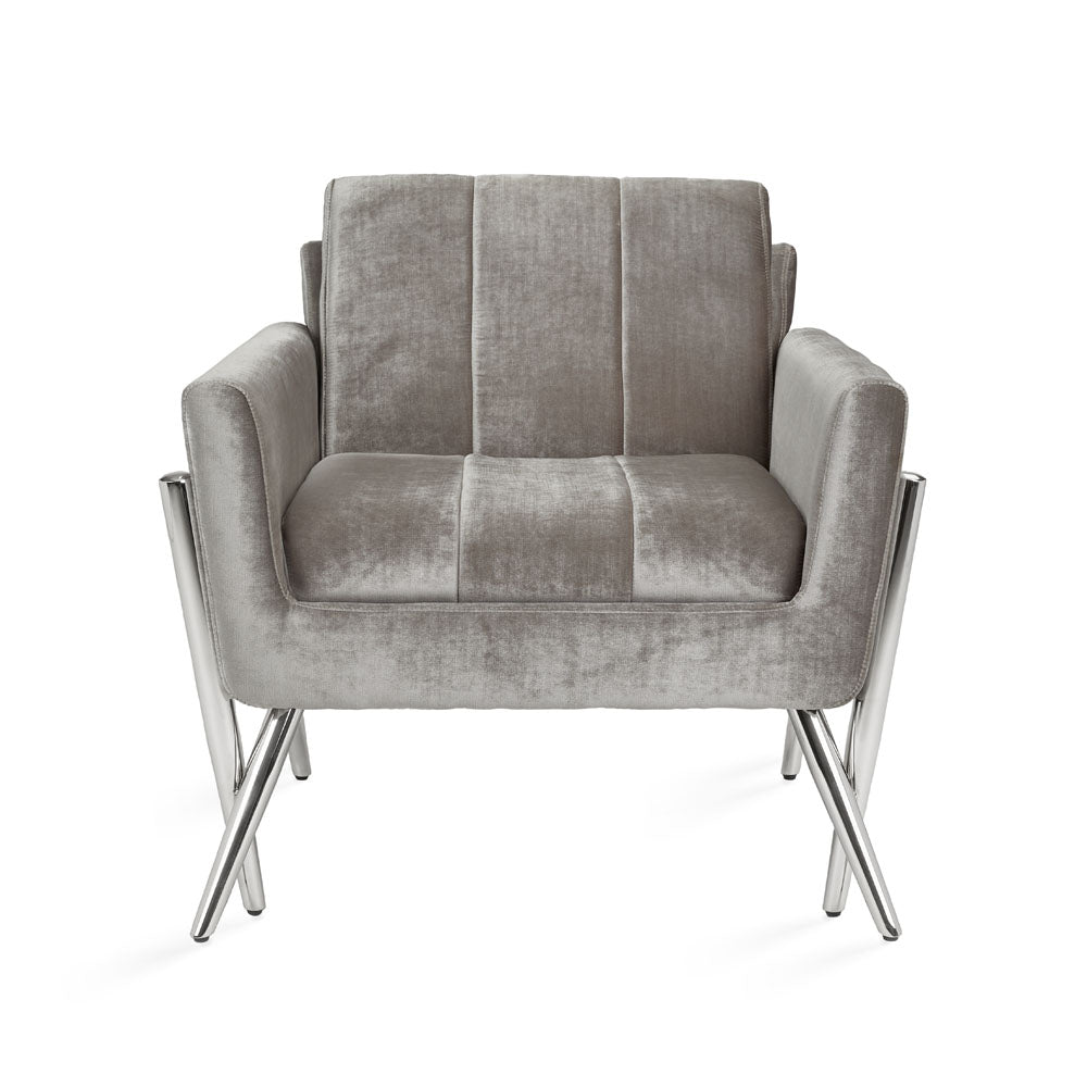 Chaise d'appoint Morgan : velours gris