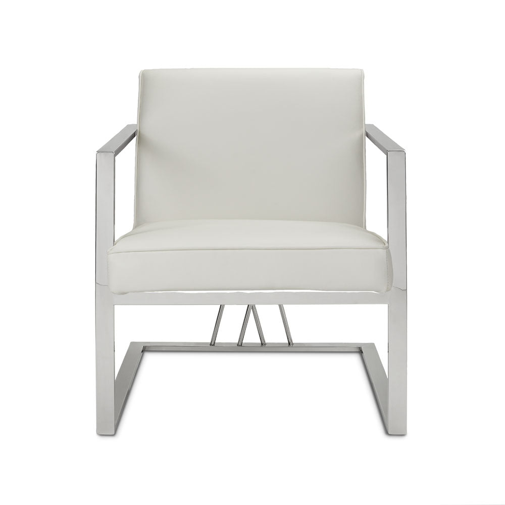 Chaise Fairmont : Similicuir blanc
