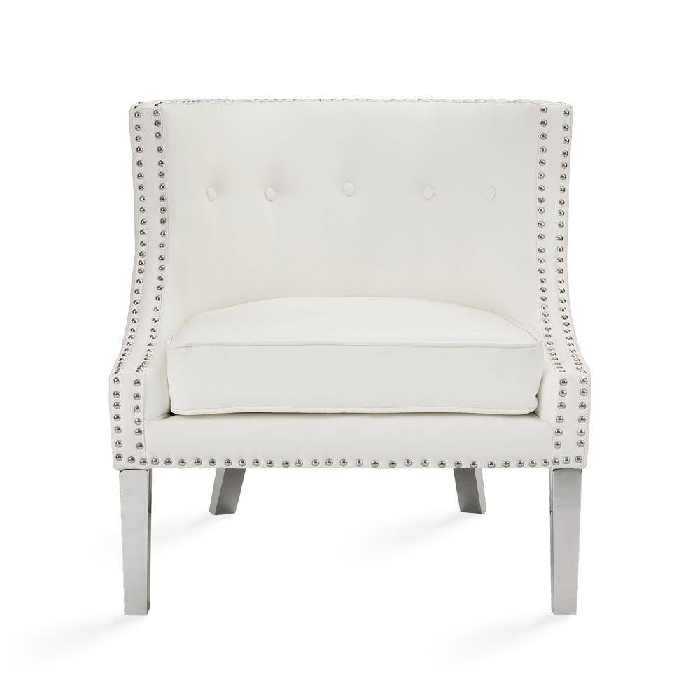 Chaise d'appoint Lucy : similicuir blanc