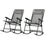 Ensemble de 2 chaises à bascule pliables pour Patio, avec siège et dossier en maille respirante, appui-tête pour parc, arrière-cour, jardin, gris