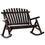 Chaise à bascule Adirondack en bois, chaise à bascule double rustique d'extérieur avec design à lattes pour 2 personnes, convient pour jardin, balcon, porche, carbonisé