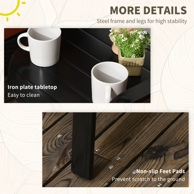 Ensemble de bistro de patio en osier 3 pièces, meubles de balcon d'extérieur en rotin PE avec coussins rembourrés doux et table en plaque de fer pour jardin, arrière-cour, rouge