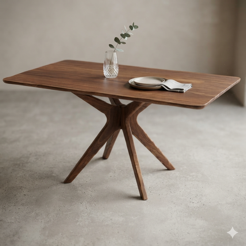 Table CORINNE rectangulaire 60 po en bois massif, noyer