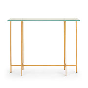 Table console avec plateau en verre Ida : cadre doré