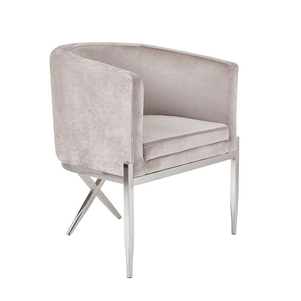 Chaise d'appoint Anton : velours gris