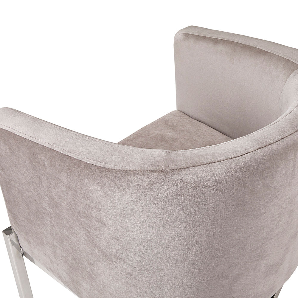 Chaise d'appoint Anton : velours gris
