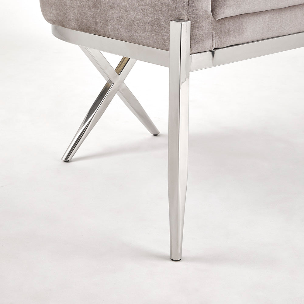 Chaise d'appoint Anton : velours gris