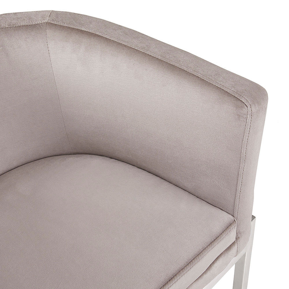 Chaise d'appoint Anton : velours gris