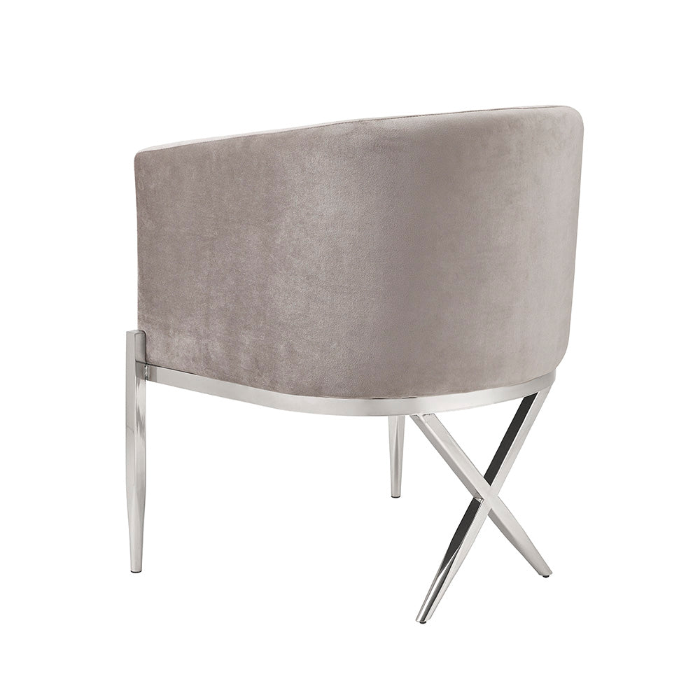 Chaise d'appoint Anton : velours gris