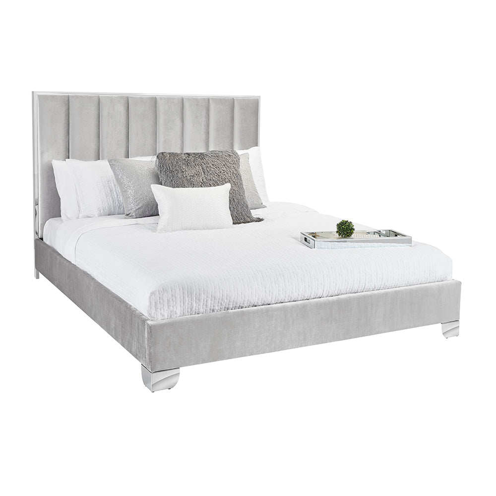 Lit Uriel : Velours Gris