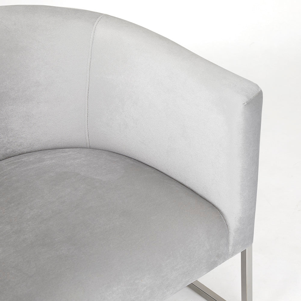 Chaise nid d'abeille : velours gris