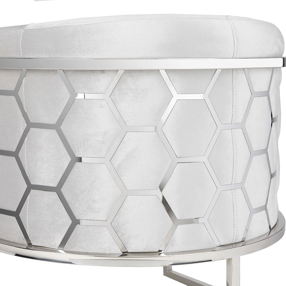 Chaise nid d'abeille : velours gris