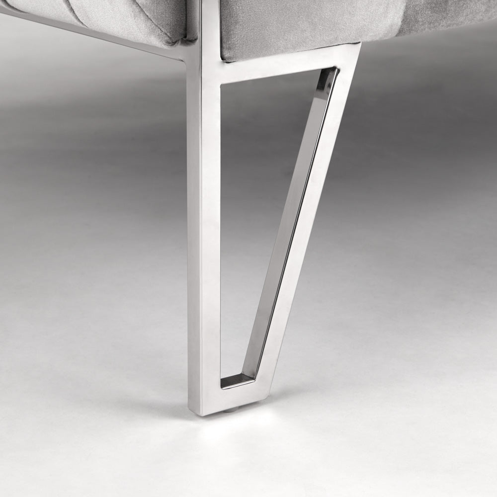 Canapé Truro en Velours Gris Luxueux - Élégance Moderne pour votre Salon