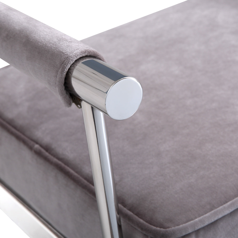 Pouf Helen : velours gris