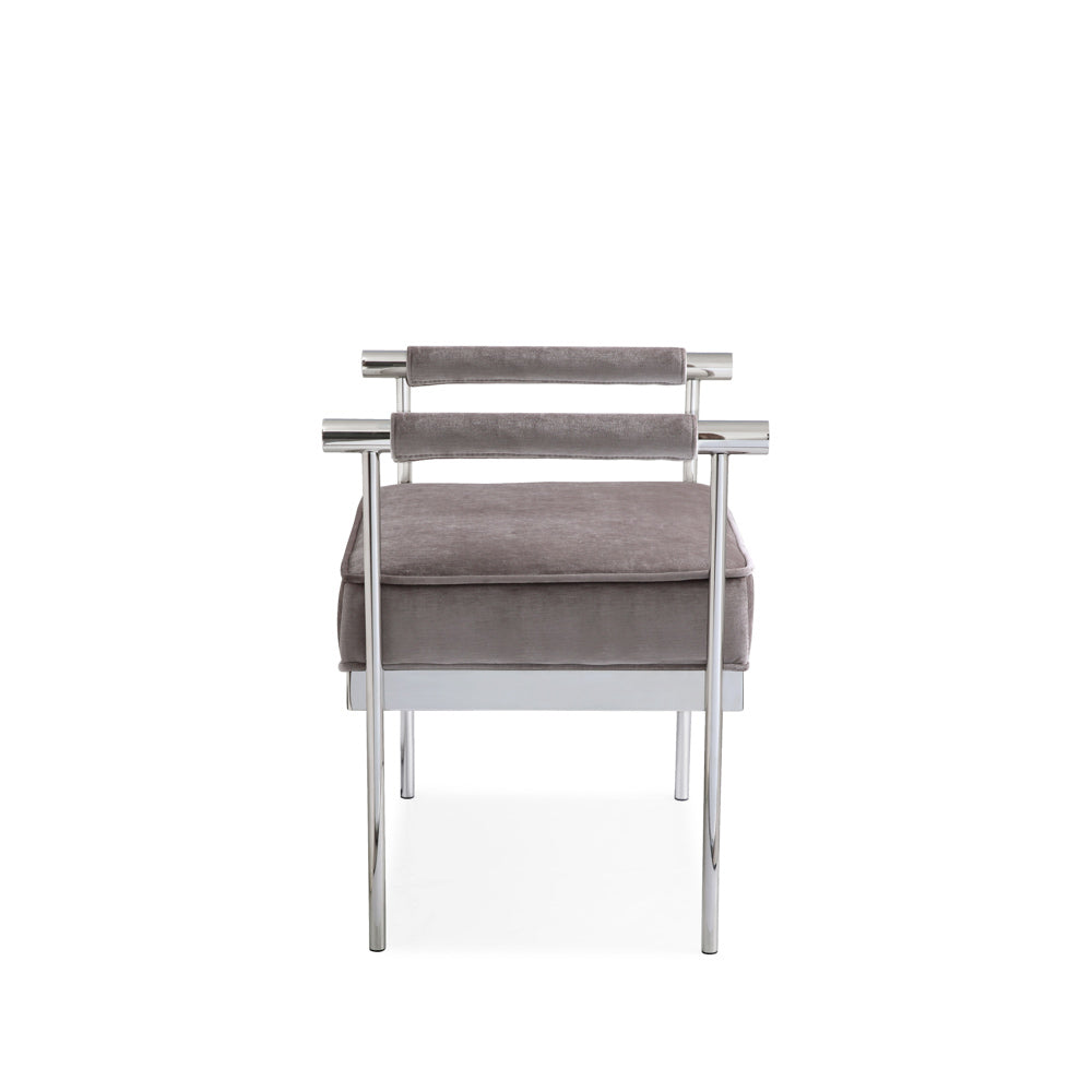 Pouf Helen : velours gris
