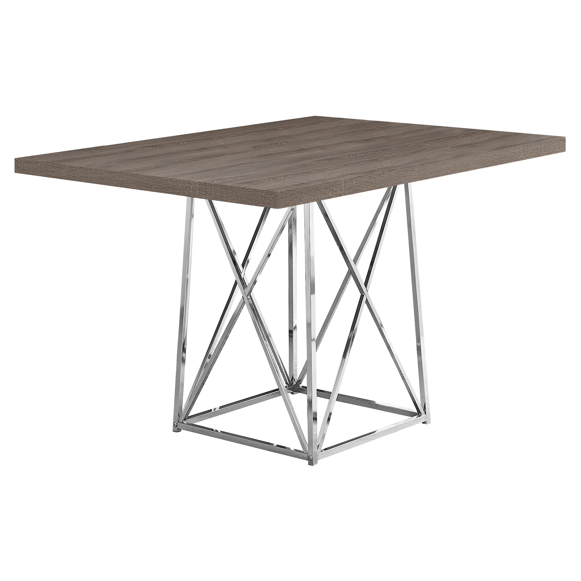 TABLE A MANGER - 36"X 48" / TAUPE FONCE / METAL CHROME ( Meuble Mtl ) 