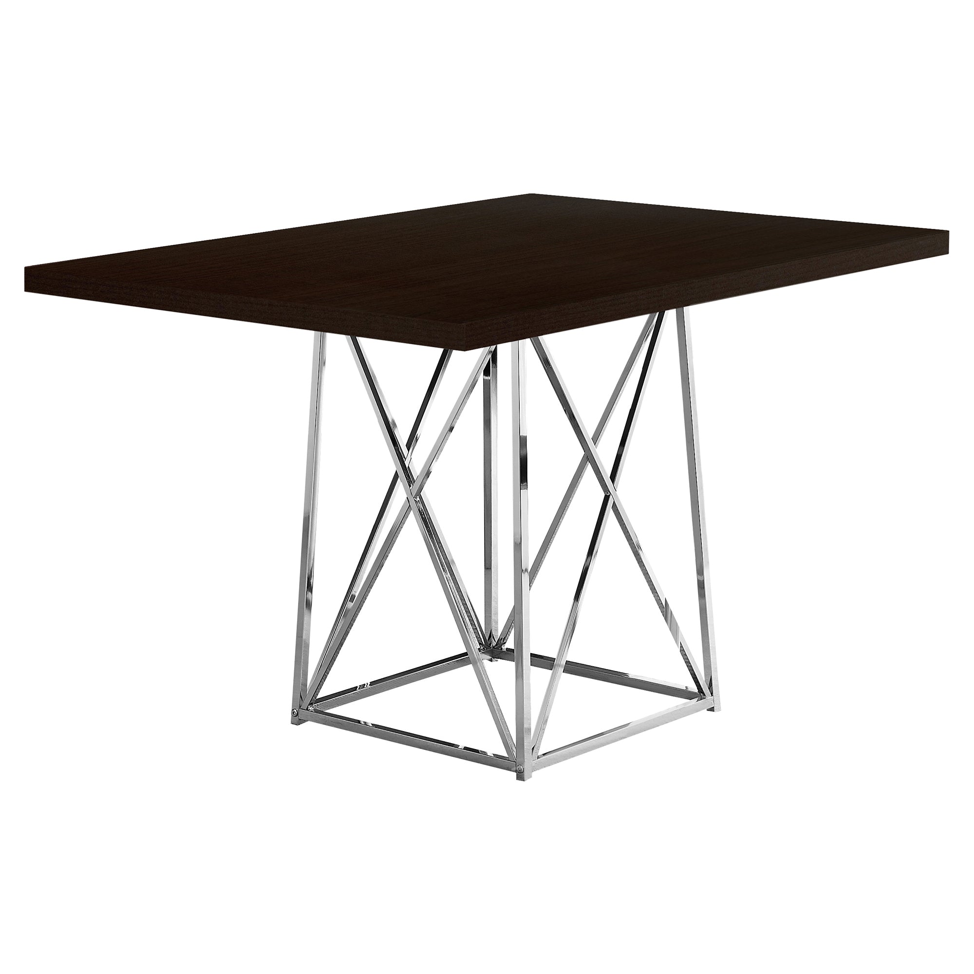 TABLE A MANGER - 36"X 48" / ESPRESSO / METAL CHROME ( Meuble Mtl ) 