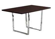 TABLE A MANGER - 36"X 60" / ESPRESSO / METAL CHROME ( Meuble Mtl ) 
