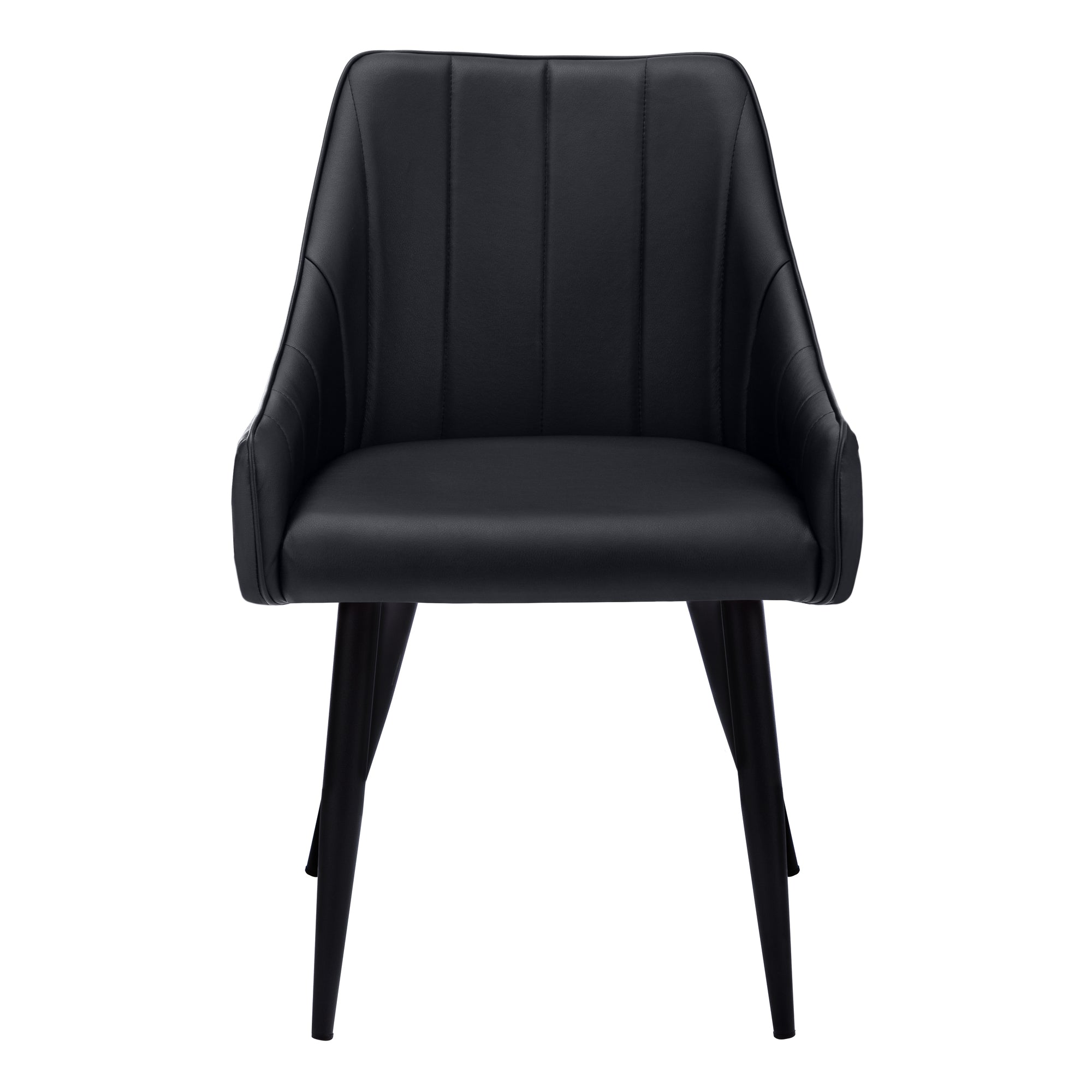 CHAISE À MANGER - 2PCS / 33"H / SIMILI-CUIR NOIR / NOIR