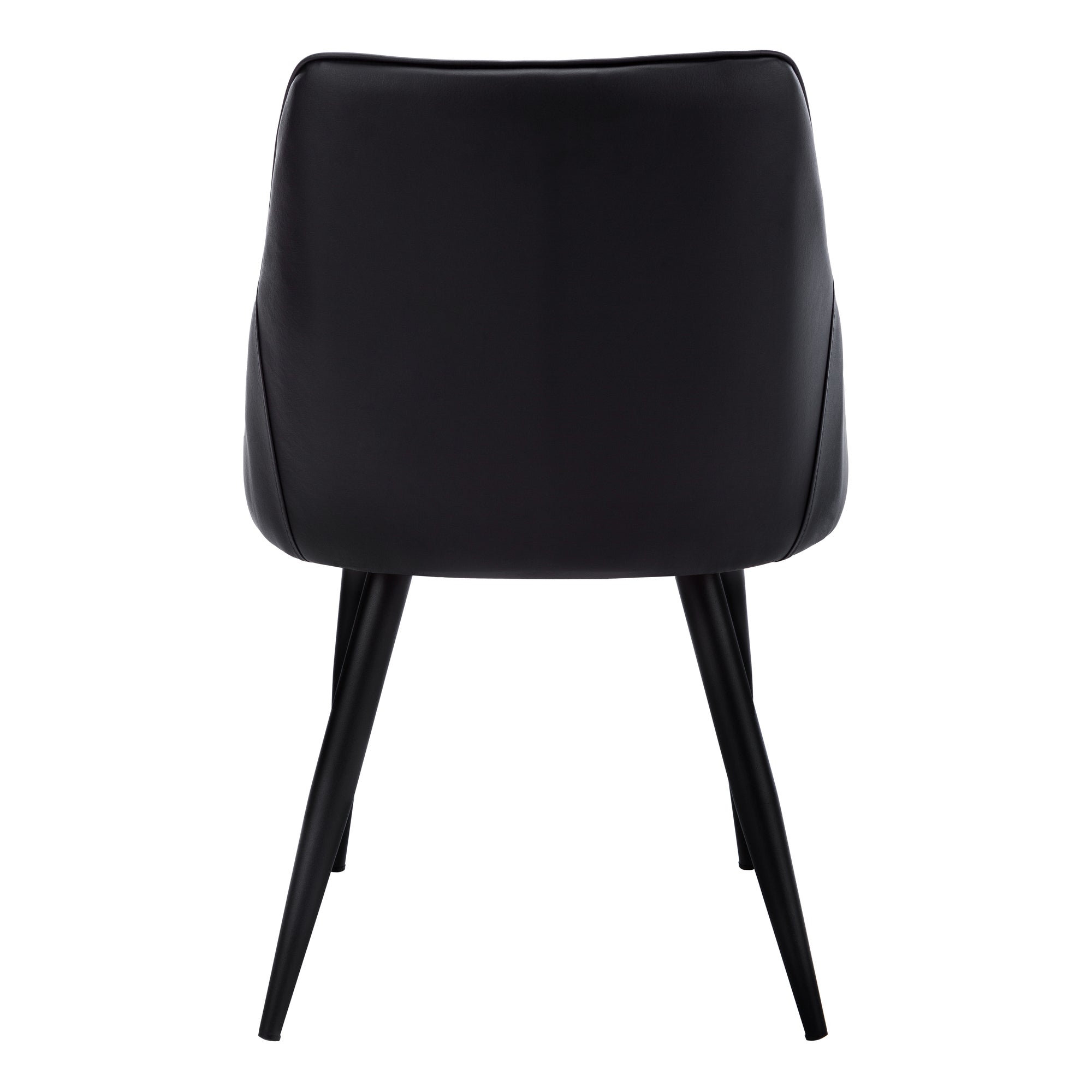CHAISE À MANGER - 2PCS / 33"H / SIMILI-CUIR NOIR / NOIR