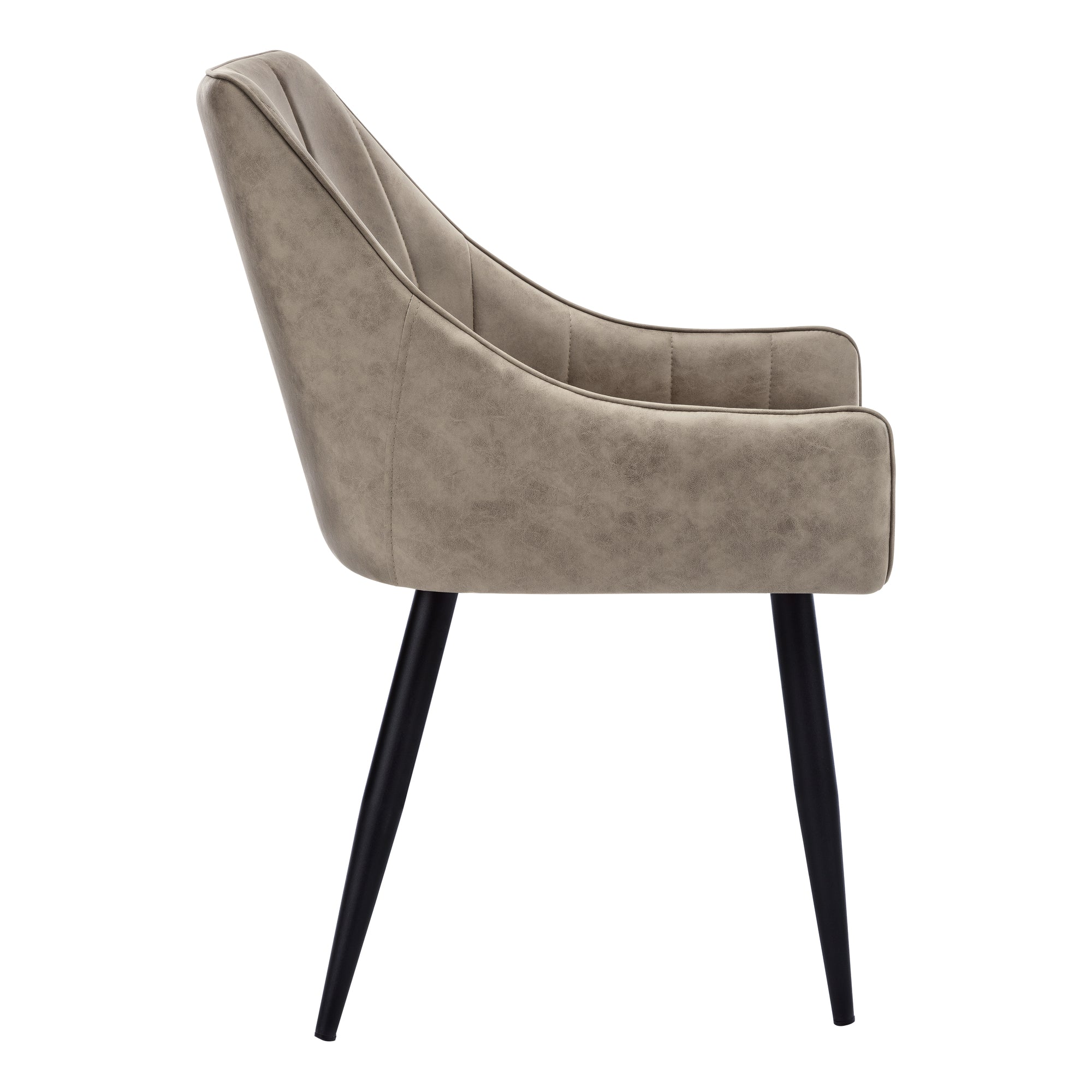 CHAISE DE SALLE A MANGER - 2PCS / 33"H / TISSU TAUPE / METAL NOIR ( Meuble Mtl ) 