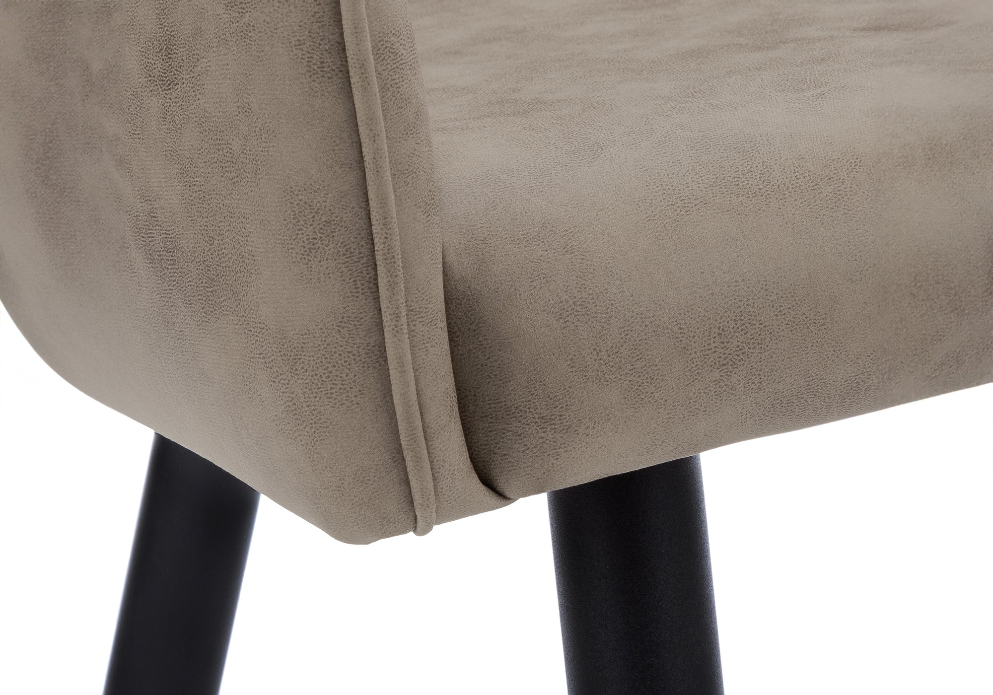 CHAISE DE SALLE A MANGER - 2PCS / 33"H / TISSU TAUPE / METAL NOIR ( Meuble Mtl ) 