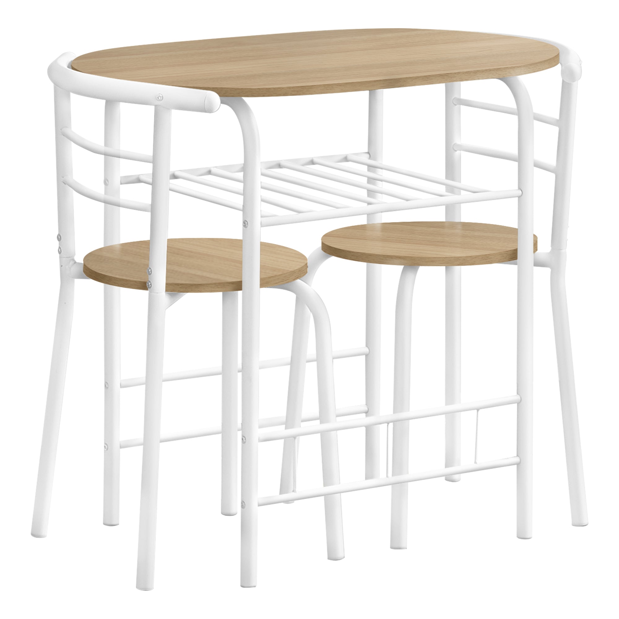 ENSEMBLE A DÎNER - ENSEMBLE 3PCS / DESSUS NATUREL / METAL BLANC ( Meuble Mtl )