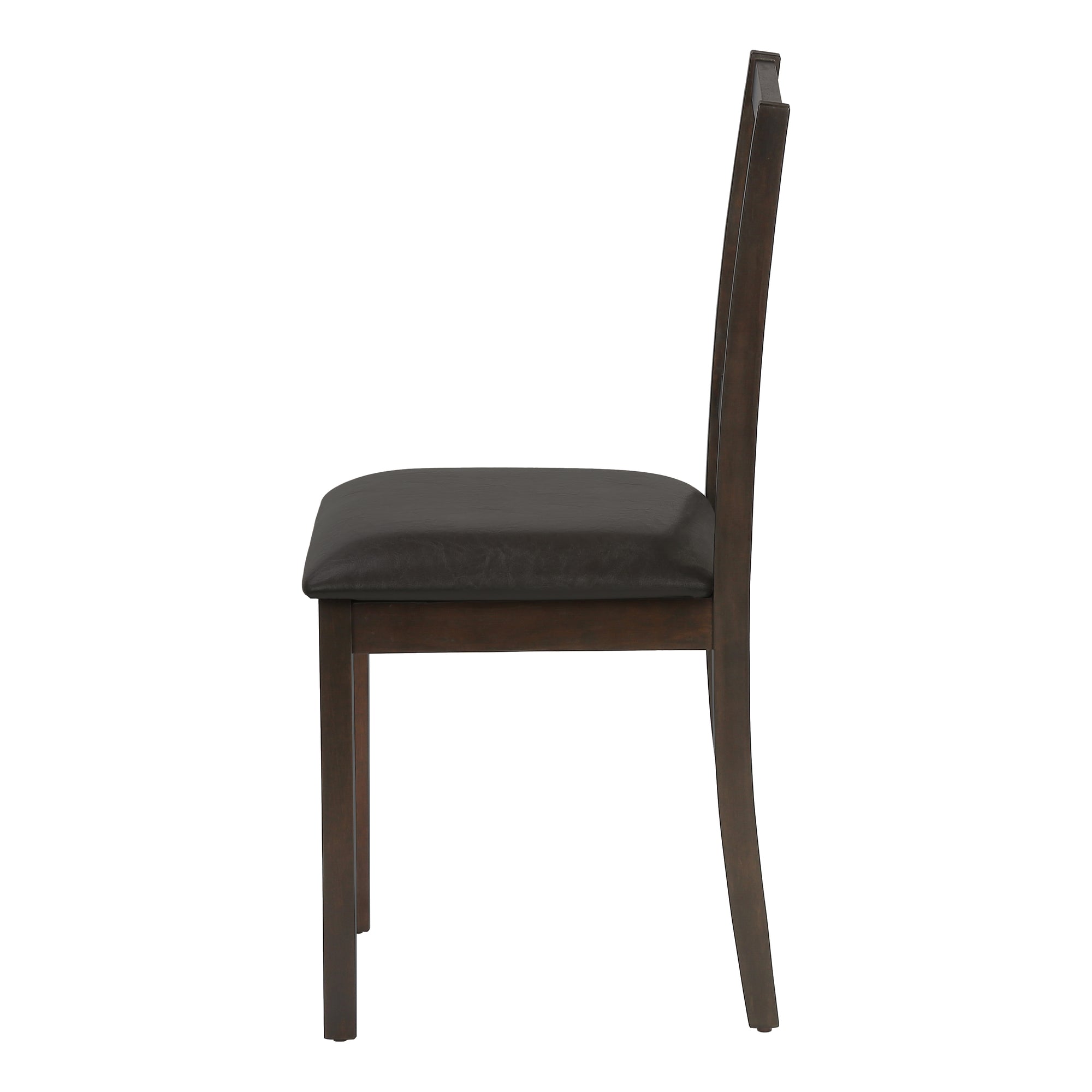 CHAISE DE SALLE À MANGER - 2PCS / 36"H ESPRESSO / SIÈGE EN PU BRUN FONCÉ ( Meuble Mtl ) 