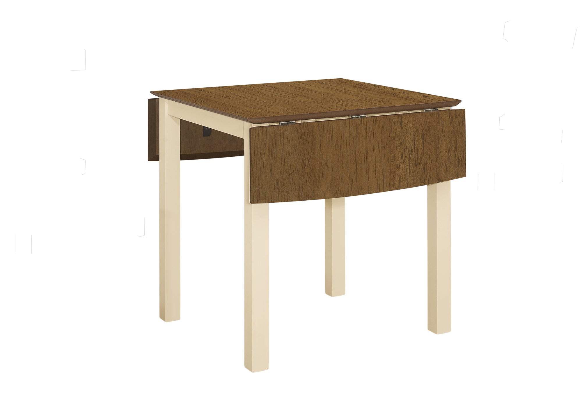 TABLE À MANGER - 30"X 48" / CRÈME / PLATEAU CHÊNE 9" FEUILLE GOUTTE
