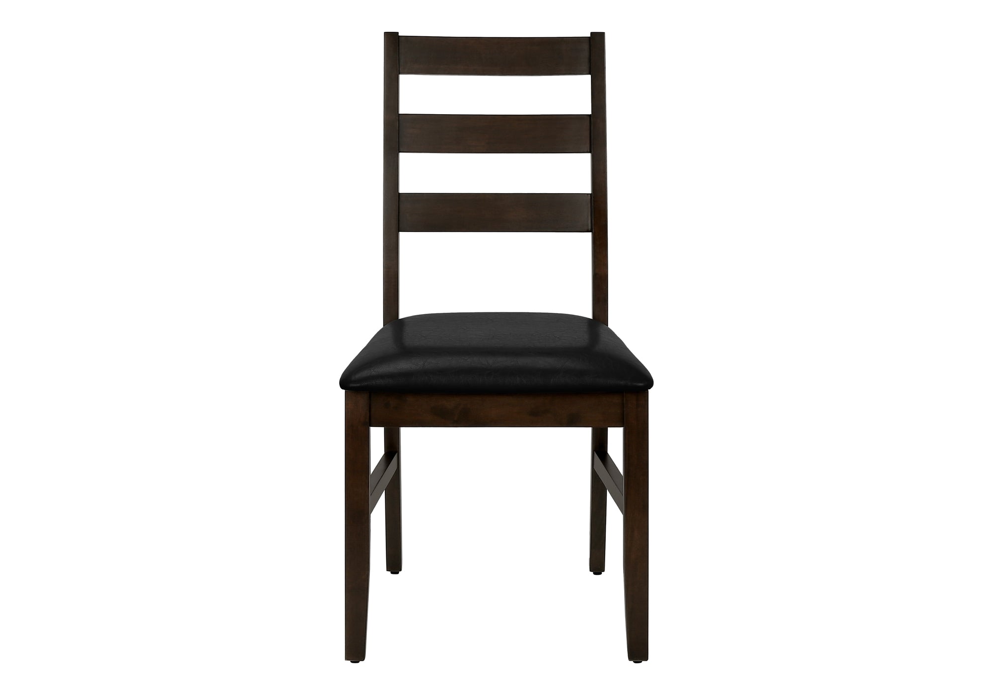 CHAISE À MANGER - 2PCS / 37"H ESPRESSO / SIÈGE PU NOIR