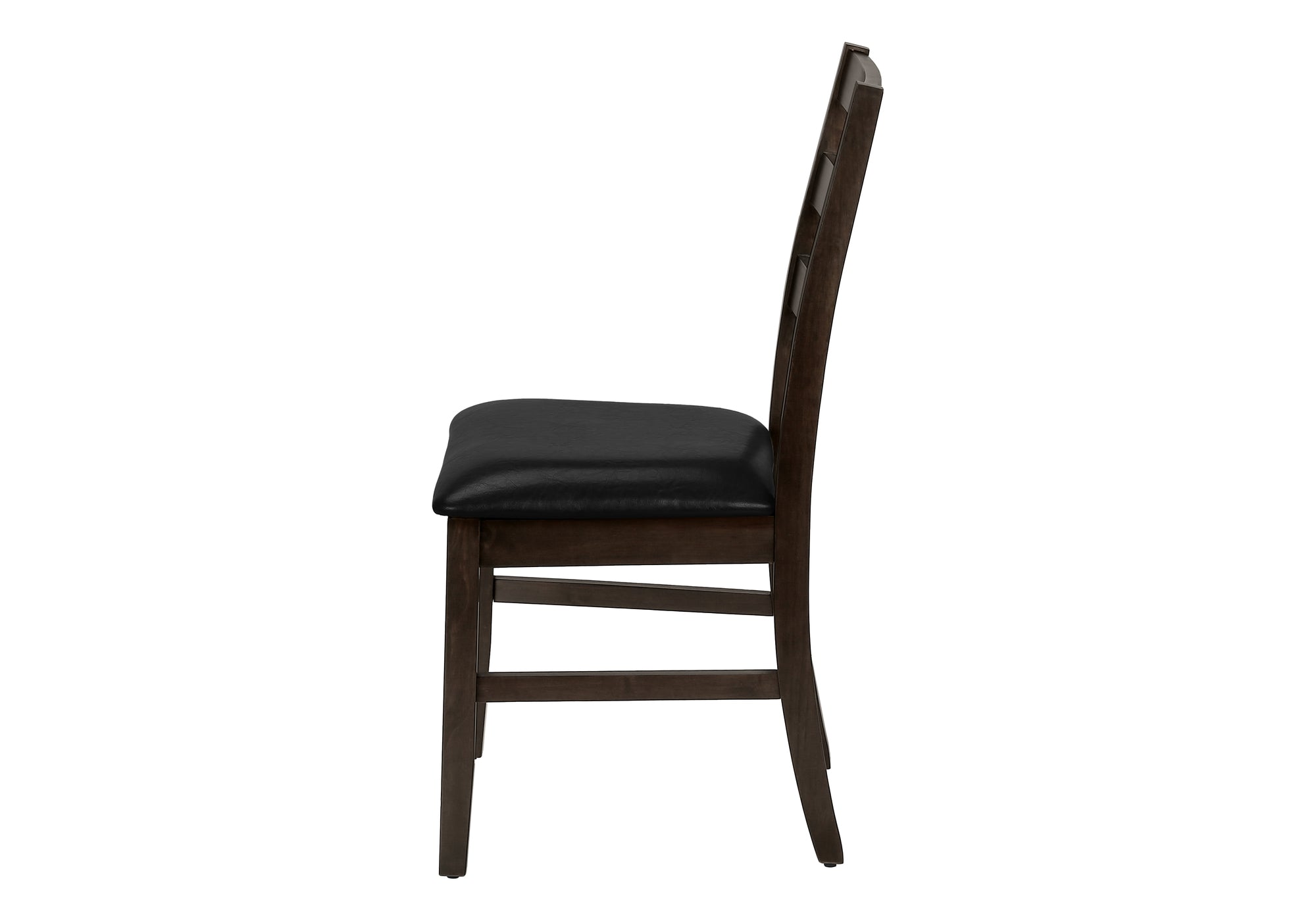 CHAISE À MANGER - 2PCS / 37"H ESPRESSO / SIÈGE PU NOIR