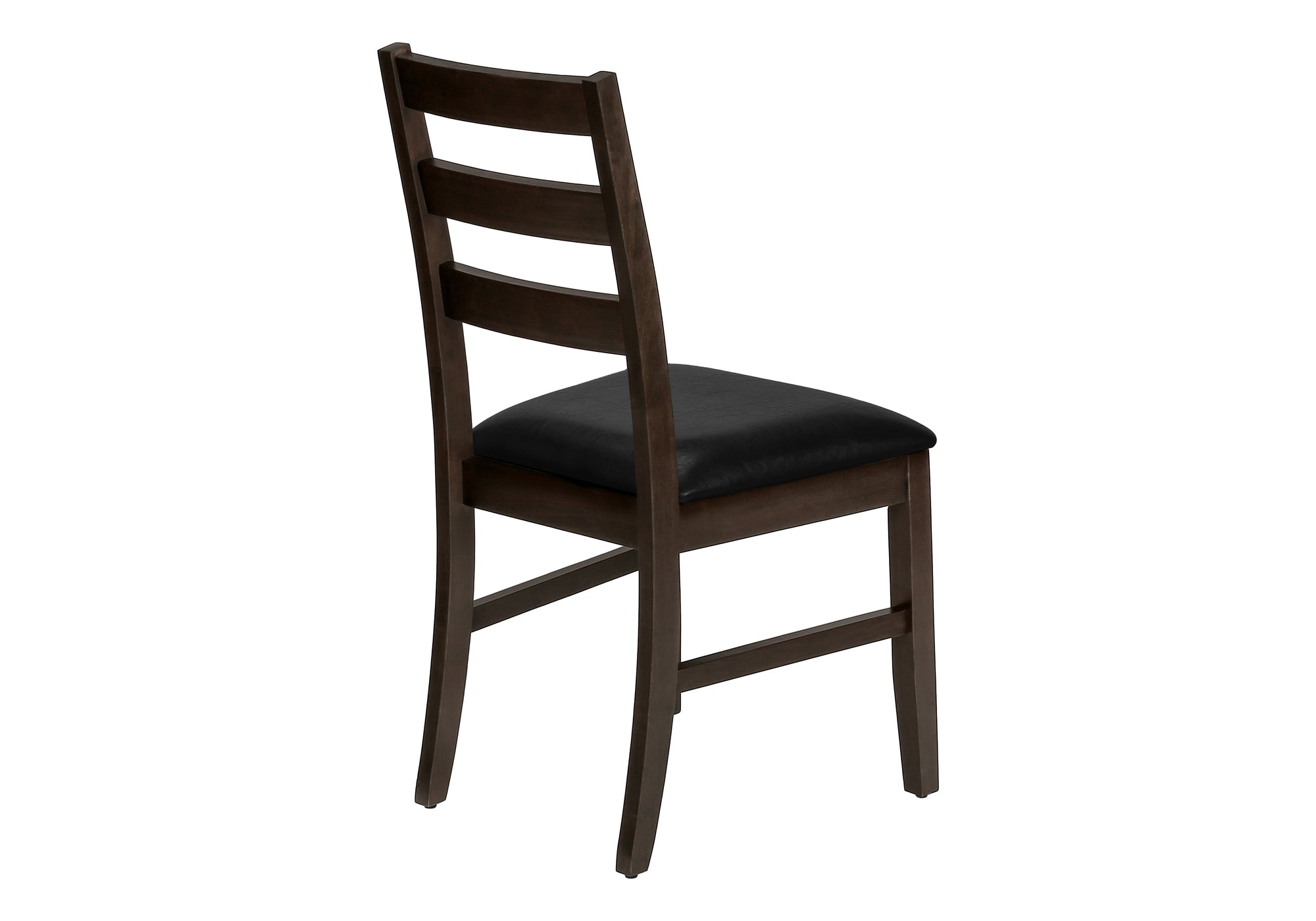 CHAISE À MANGER - 2PCS / 37"H ESPRESSO / SIÈGE PU NOIR