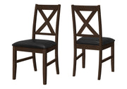 CHAISE À MANGER - 2PCS / 37"H ESPRESSO / SIÈGE PU NOIR