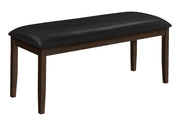 BANQUETTE - 48"L / ESPRESSO / SIÈGE PU NOIR