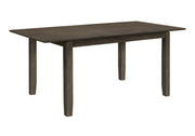 TABLE À MANGER - PLACE GRIS 36"X 72" / 18" PANNEAU D'EXTENSION