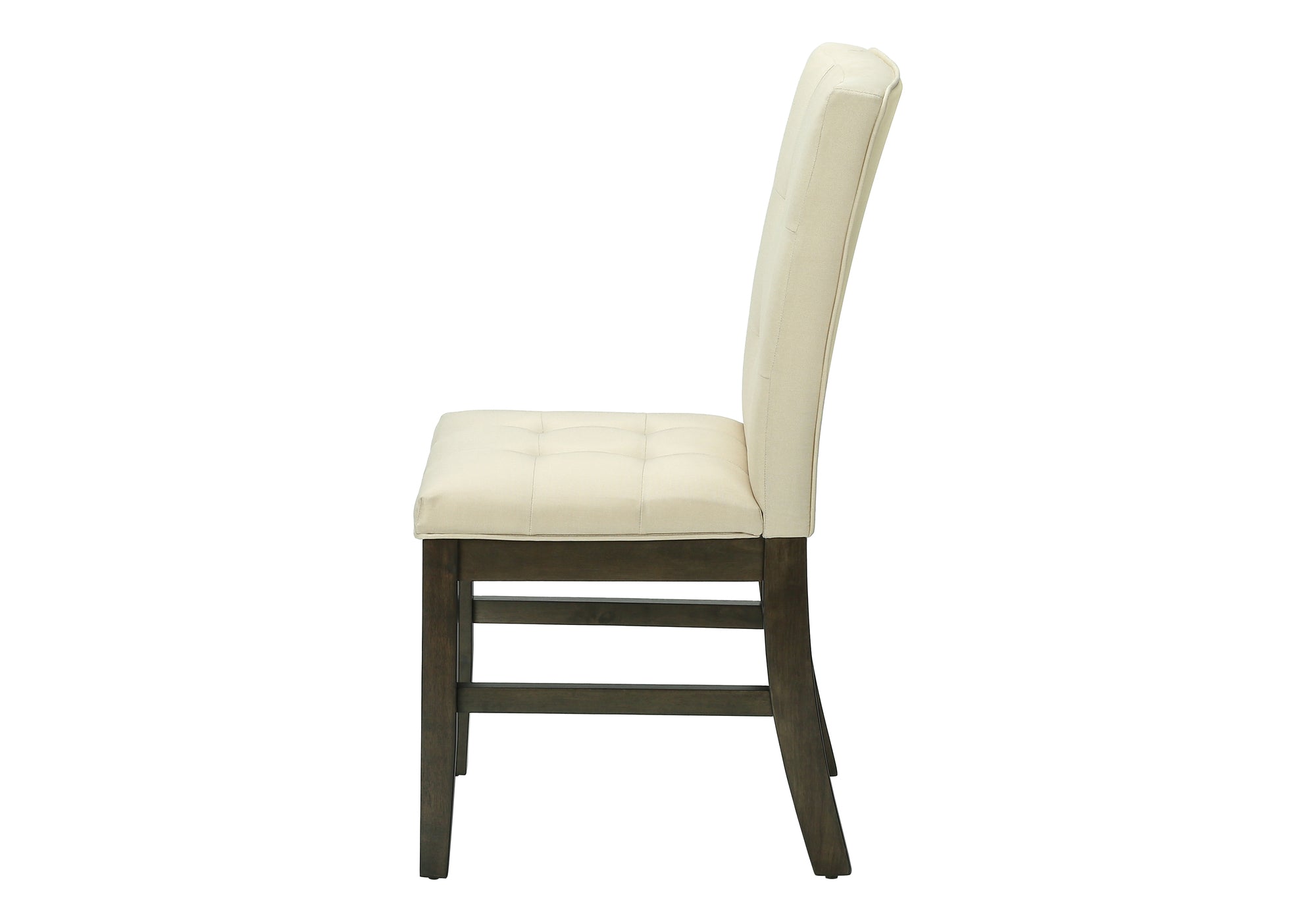 CHAISE À MANGER - 2PCS / 37"H ASSISE TISSU GRIS / CRÈME
