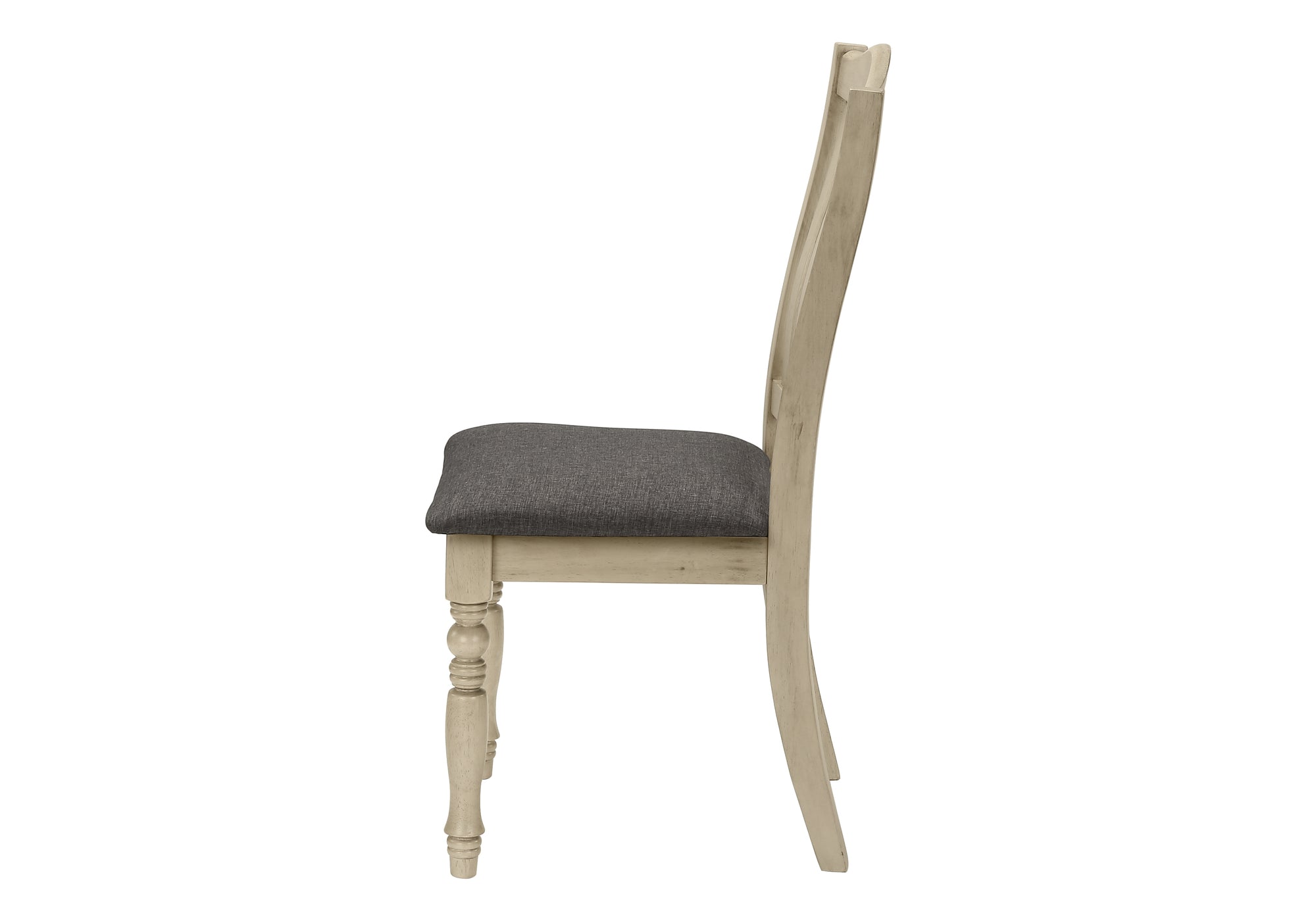 CHAISE À MANGER - 2PCS / 39"H GRIS ANTIQUE / TISSU GRIS