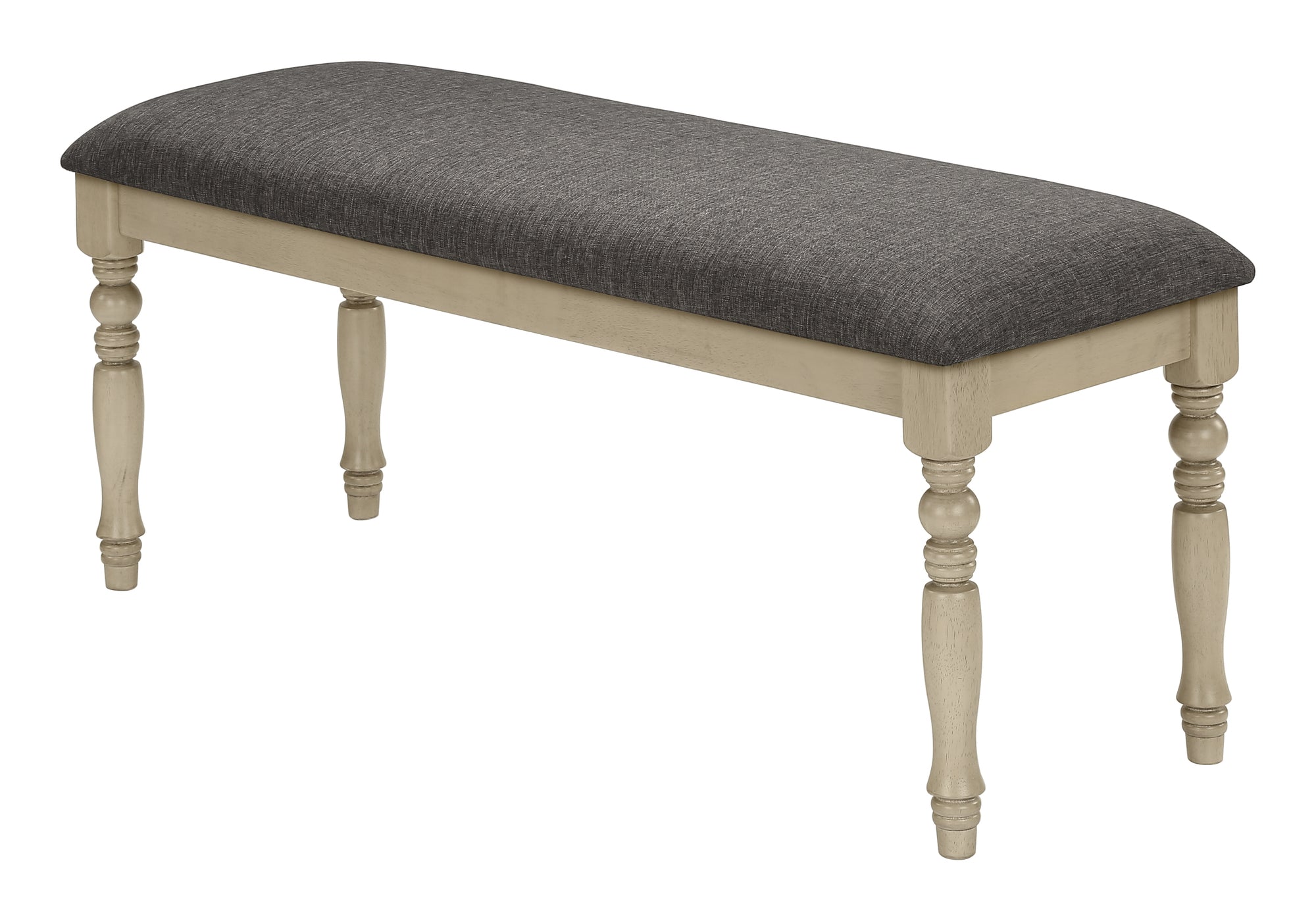 BANC - 48"L / GRIS ANTIQUE / TISSU GRIS