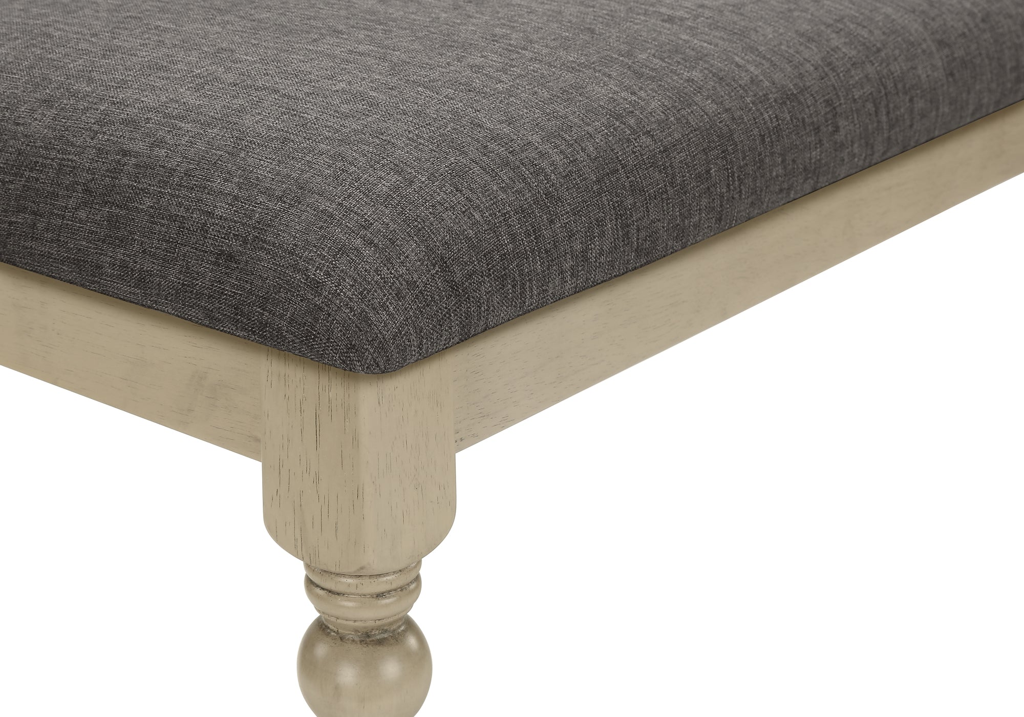 BANC - 48"L / GRIS ANTIQUE / TISSU GRIS