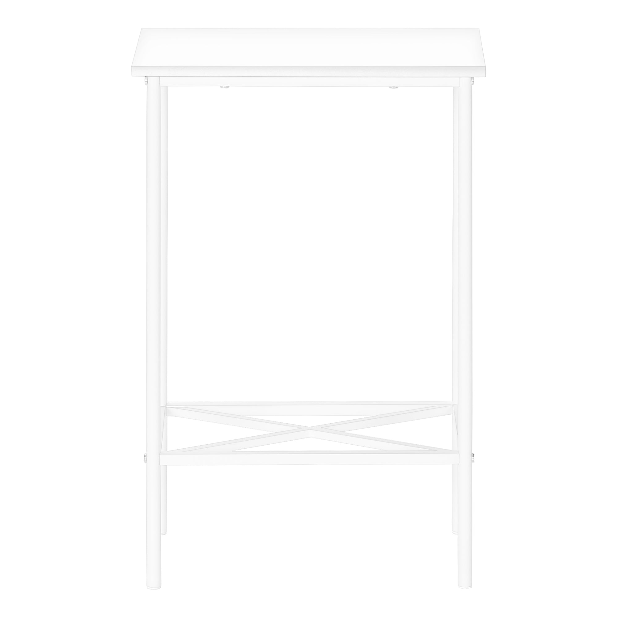 TABLE D'APPOINT - 24"H /BLANC / METAL BLANC ( Meuble Mtl ) 
