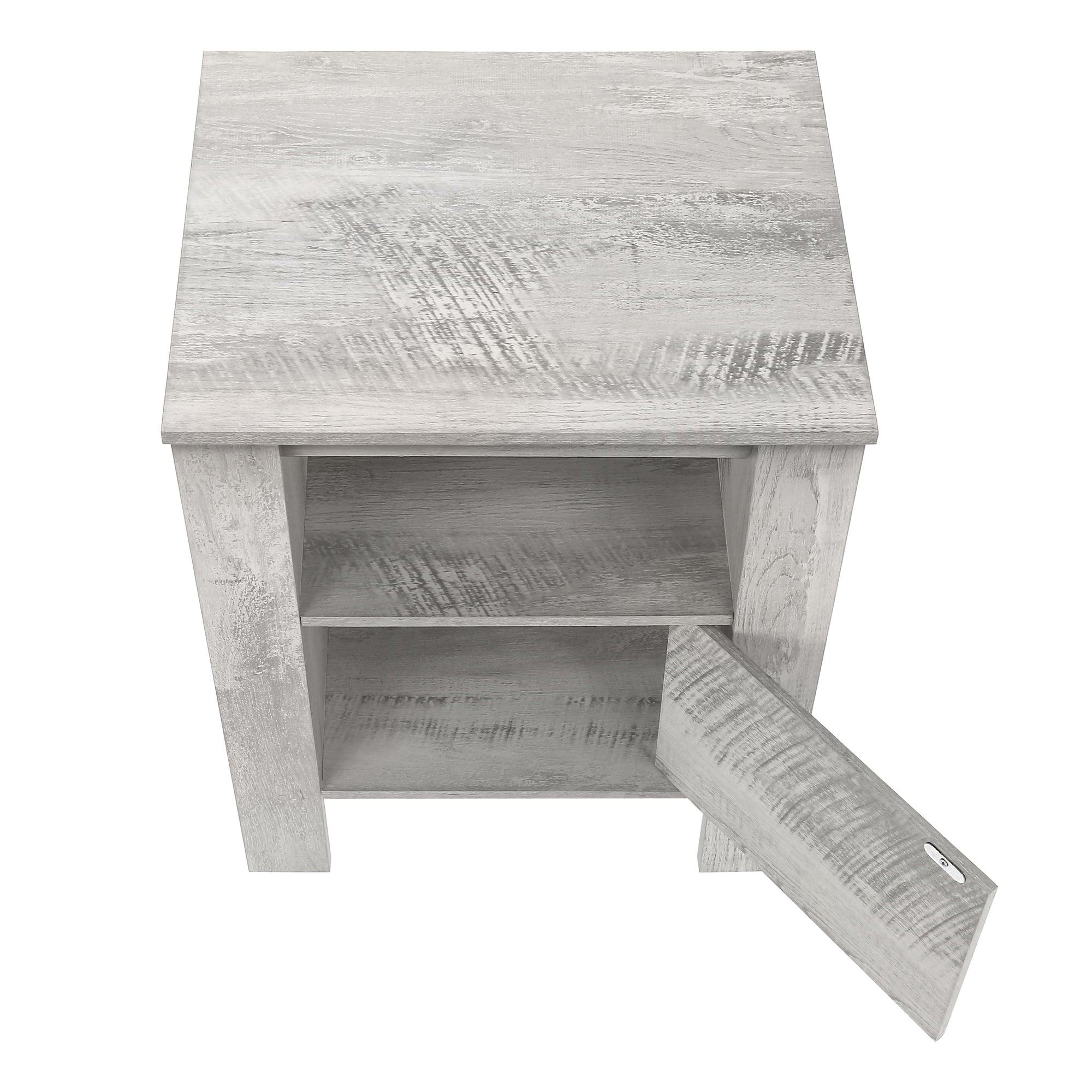 TABLE D'APPOINT - TABLE DE NUIT GRIS INDUSTRIEL AVEC RANGEMENT ( Meuble Mtl )