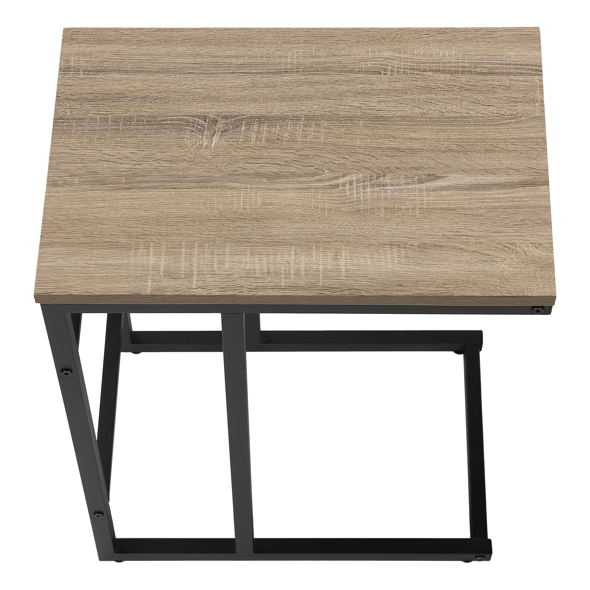 TABLE D'APPOINT - 24"H / TAUPE FONCE / METAL NOIR ( Meuble Mtl ) 