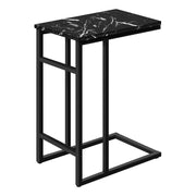 TABLE D'APPOINT - 24"H / MARBRE NOIR / METAL NOIR ( Meuble Mtl ) 