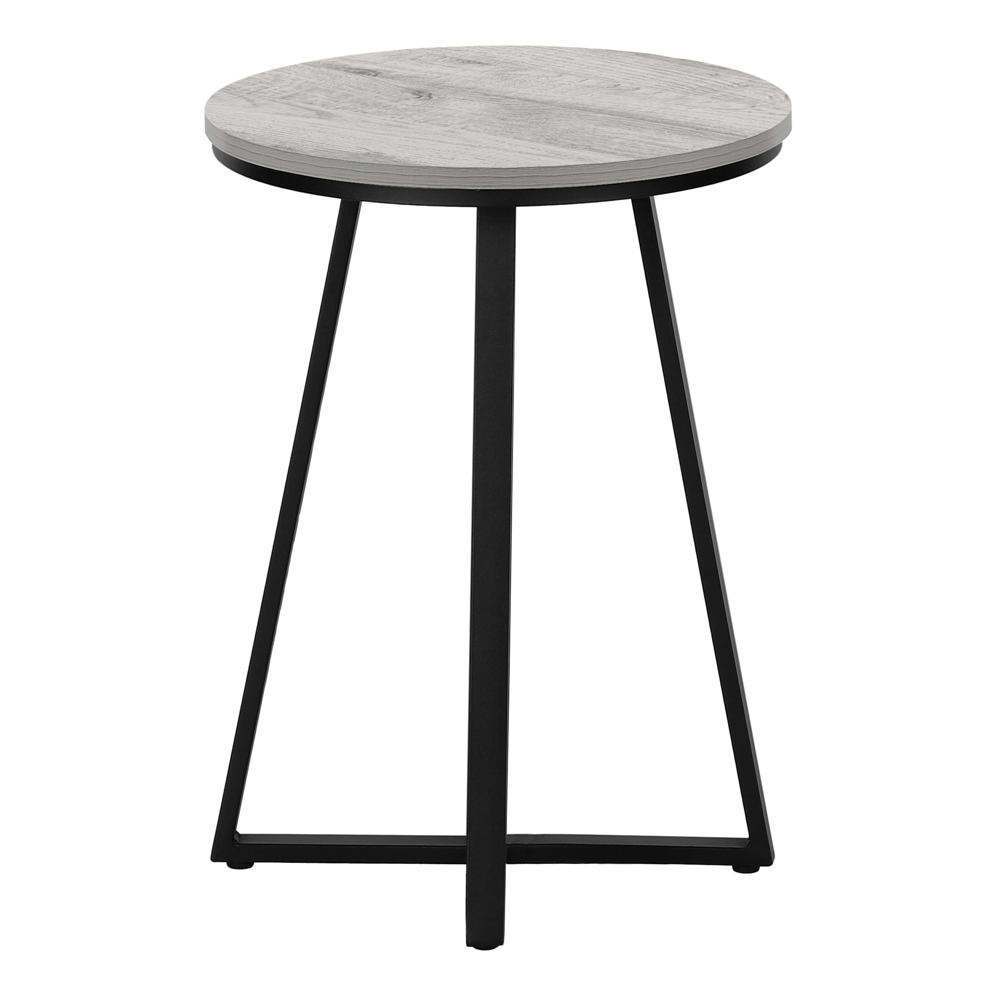 TABLE D'APPOINT - 22"H / GRIS / METAL NOIR ( Meuble Mtl )