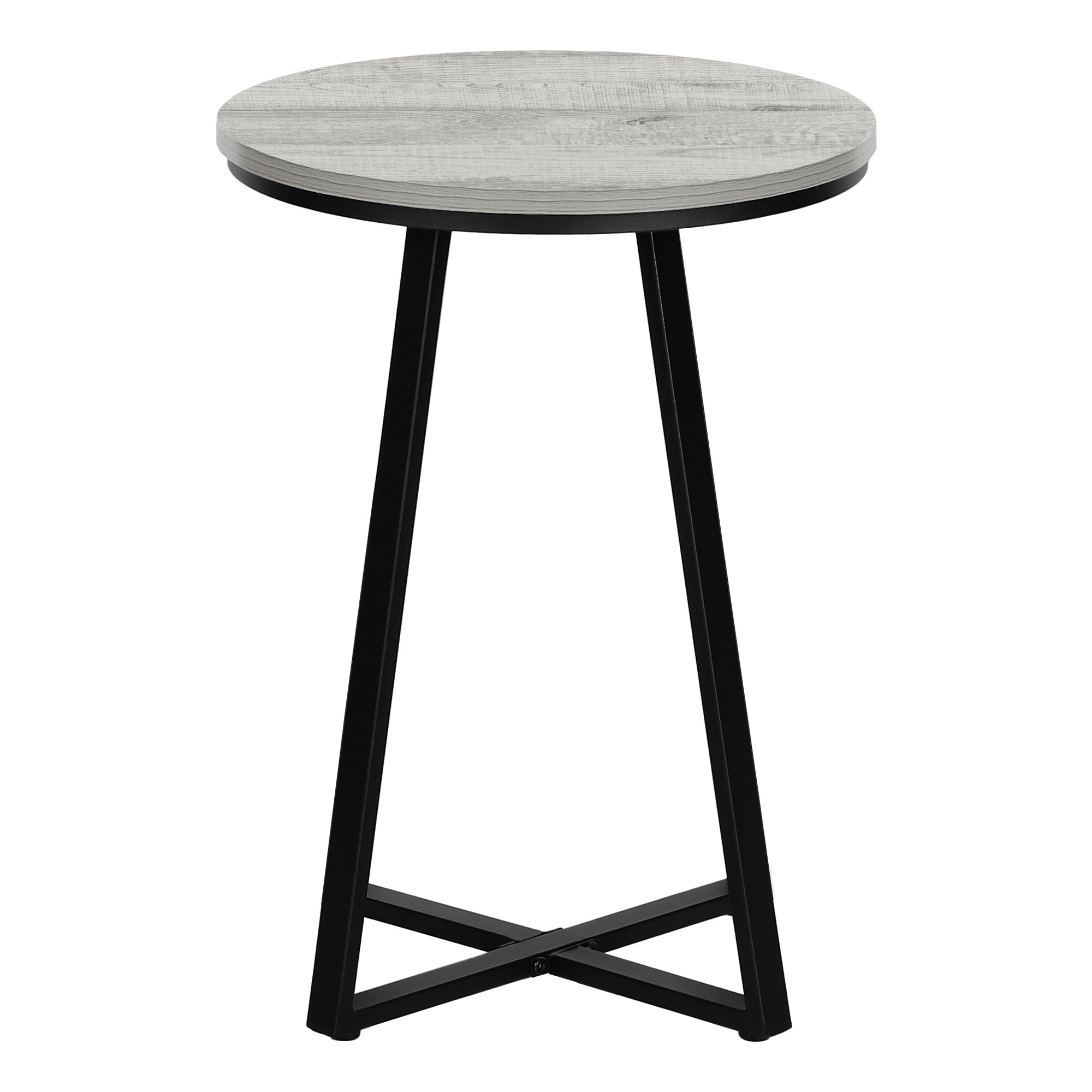 TABLE D'APPOINT - 22"H / GRIS / METAL NOIR ( Meuble Mtl ) 
